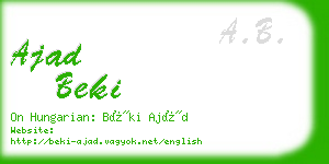 ajad beki business card